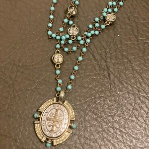 Turquoise Patron Saint necklace